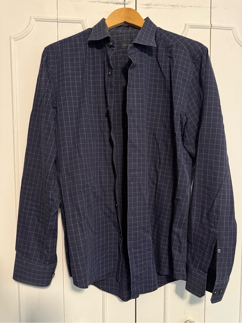 Pal Zileri Navy Windowpane Dress Shirt